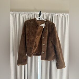 H&M Chocolate Faux Fur Jacket